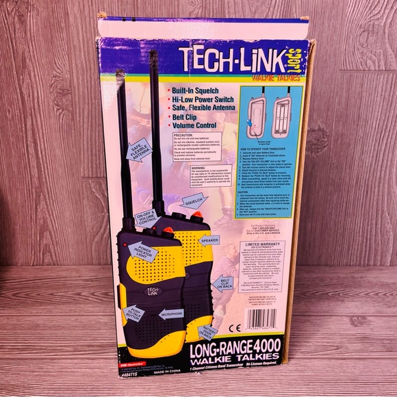 Long Range 4000 Walkie Talkie TECH-LINK sport Set of 2 new but turned on to test - Picture 3 of 3
